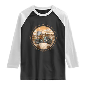 Native American Biker Gift Raglan Shirt Skull Motorcycle Rider TS12 Black White Print Your Wear