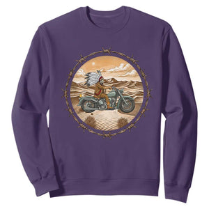 Native American Biker Gift Sweatshirt Skull Motorcycle Rider TS12 Purple Print Your Wear