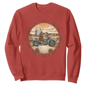 Native American Biker Gift Sweatshirt Skull Motorcycle Rider TS12 Red Print Your Wear