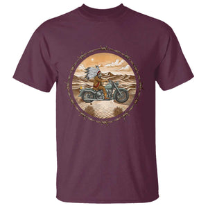 Native American Biker Gift T Shirt Skull Motorcycle Rider TS12 Maroon Print Your Wear