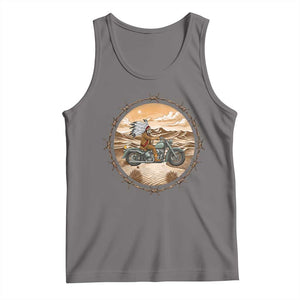 Native American Biker Gift Tank Top Skull Motorcycle Rider TS12 Deep Heather Print Your Wear