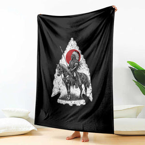Vintage Native American Warrior Throw Blanket Horse Rider Feather Headdress Graphic TS12 Print Your Wear