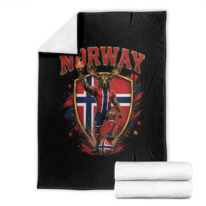 Funny Norway Norwegian Moose Throw Blanket Soccer Fan Game Day Gift TS12 Black Print Your Wear