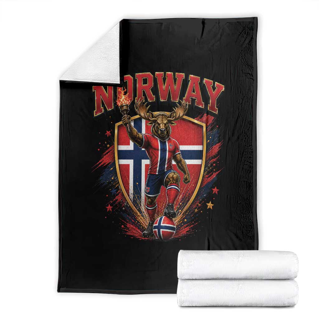 Funny Norway Norwegian Moose Throw Blanket Soccer Fan Game Day Gift TS12 Black Print Your Wear