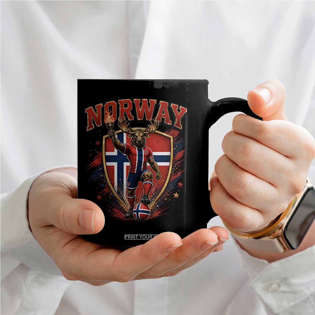 Funny Norway Norwegian Moose Coffee Mug Soccer Fan Game Day Gift TS12 Print Your Wear