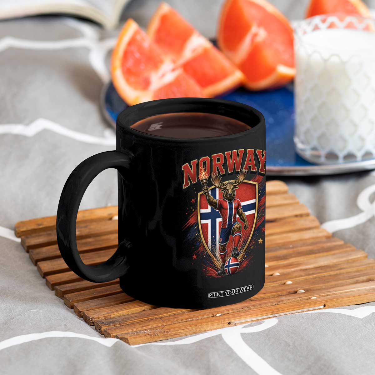 Funny Norway Norwegian Moose Coffee Mug Soccer Fan Game Day Gift TS12 Print Your Wear