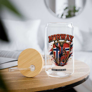 Funny Norway Norwegian Moose Glass Can Soccer Fan Game Day Gift TS12 Print Your Wear