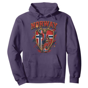Funny Norway Norwegian Moose Hoodie Soccer Fan Game Day Gift TS12 Purple Print Your Wear