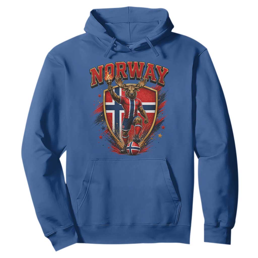 Funny Norway Norwegian Moose Hoodie Soccer Fan Game Day Gift TS12 Royal Blue Print Your Wear