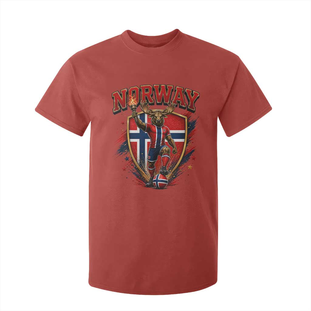 Funny Norway Norwegian Moose T Shirt For Kid Soccer Fan Game Day Gift TS12 Red Print Your Wear