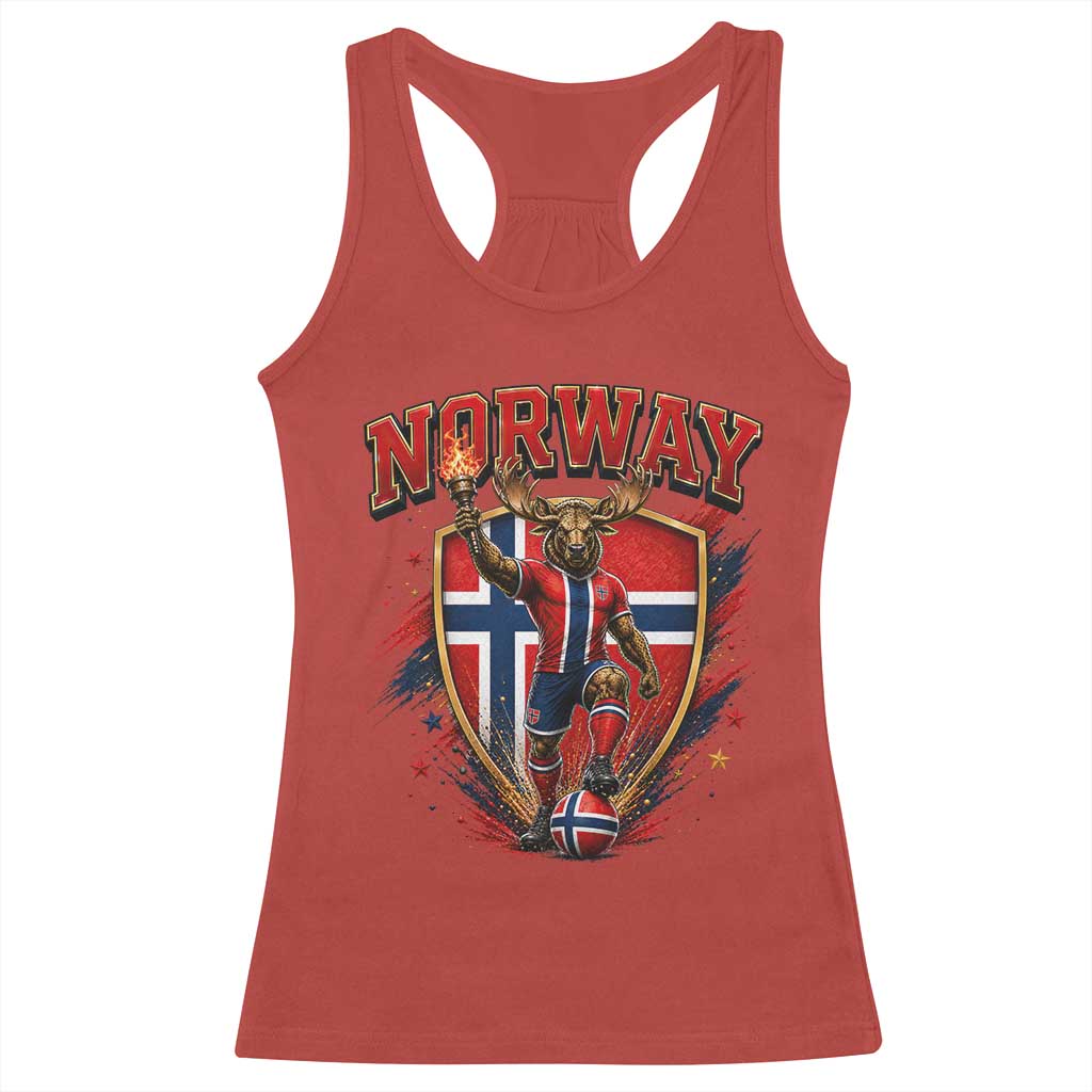 Funny Norway Norwegian Moose Racerback Tank Top Soccer Fan Game Day Gift TS12 Red Print Your Wear