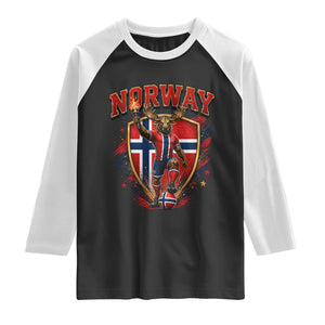 Funny Norway Norwegian Moose Raglan Shirt Soccer Fan Game Day Gift TS12 Black White Print Your Wear