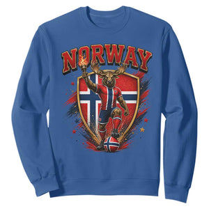 Funny Norway Norwegian Moose Sweatshirt Soccer Fan Game Day Gift TS12 Royal Blue Print Your Wear