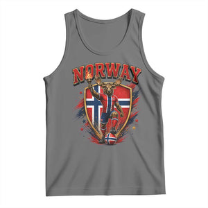 Funny Norway Norwegian Moose Tank Top Soccer Fan Game Day Gift TS12 Black Heather Print Your Wear