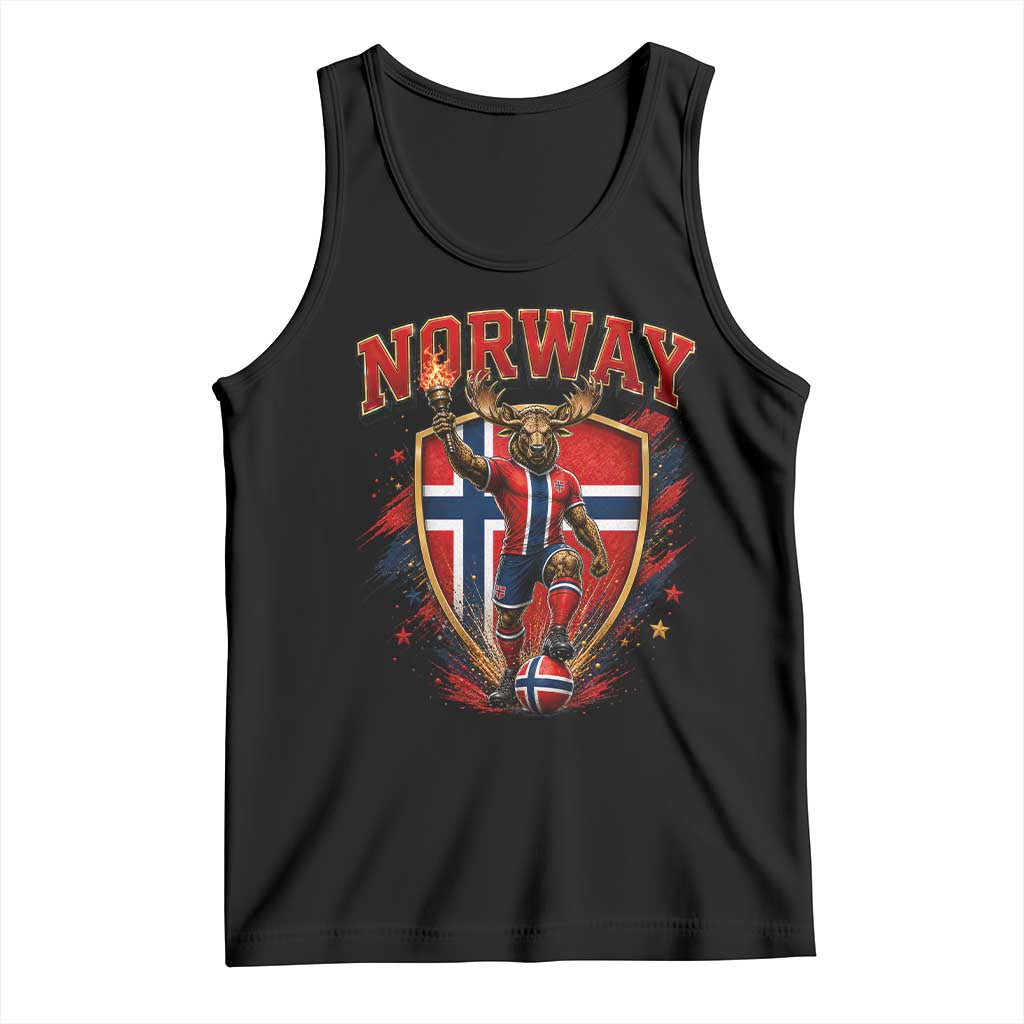 Funny Norway Norwegian Moose Tank Top Soccer Fan Game Day Gift TS12 Black Print Your Wear