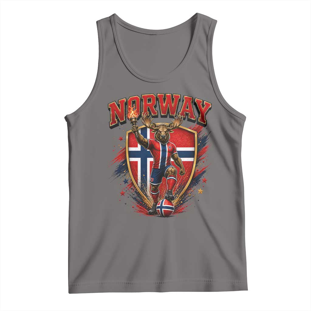 Funny Norway Norwegian Moose Tank Top Soccer Fan Game Day Gift TS12 Deep Heather Print Your Wear