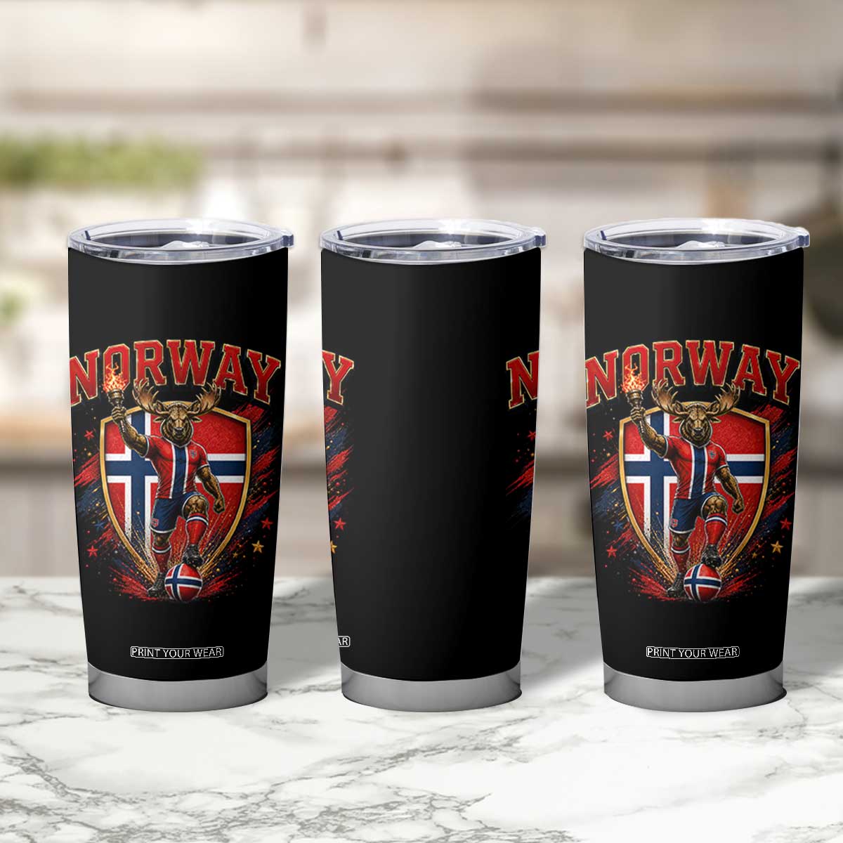 Funny Norway Norwegian Moose Tumbler Cup Soccer Fan Game Day Gift TS12 Print Your Wear