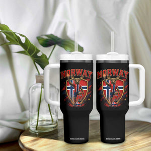 Funny Norway Norwegian Moose Tumbler With Handle Soccer Fan Game Day Gift TS12 Print Your Wear