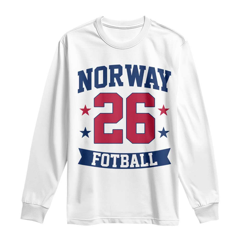 Vintage Norway Fotball Long Sleeve Shirt Norwegian Flag Game Day Fan Gift TS12 White Print Your Wear
