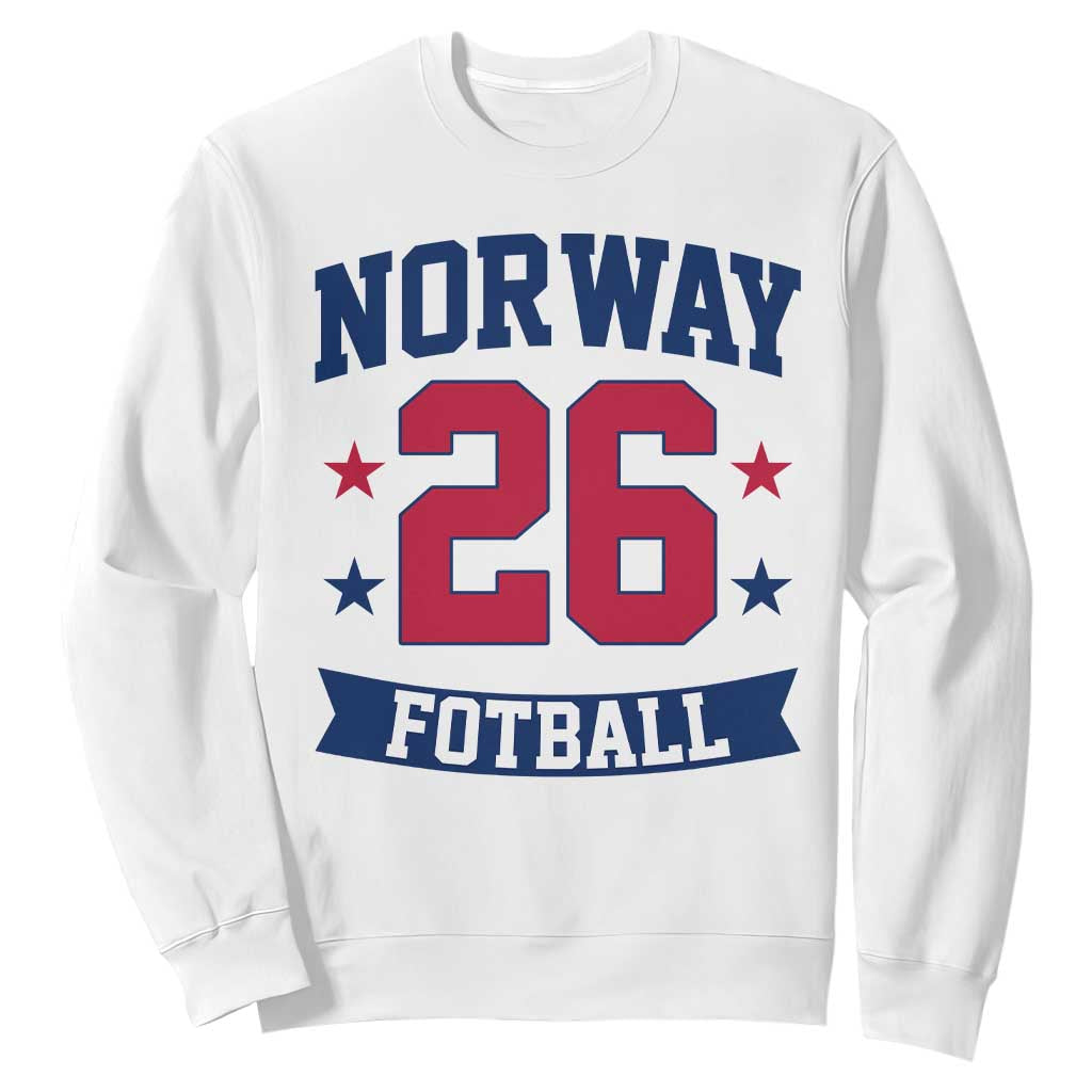 Vintage Norway Fotball Sweatshirt Norwegian Flag Game Day Fan Gift TS12 White Print Your Wear