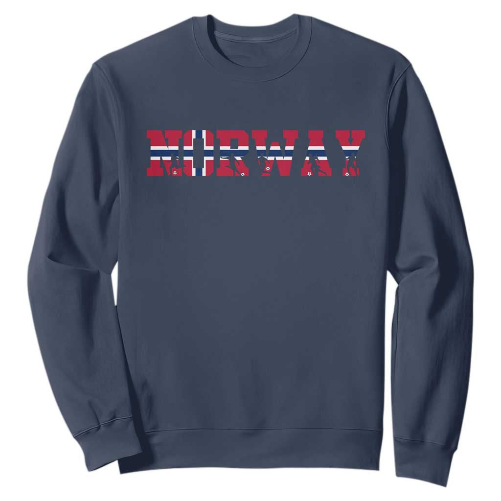 Vintage Norway Fotball Sweatshirt Scandinavian Pride Fan Gift TS12 Navy Print Your Wear