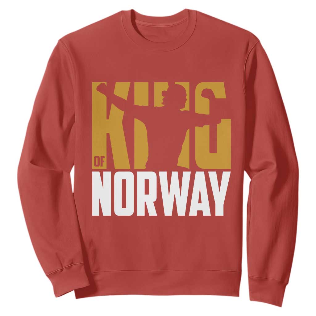 King Of Norway Football Sweatshirt Proud Norwegian Supporter Fan TS12 Red Print Your Wear