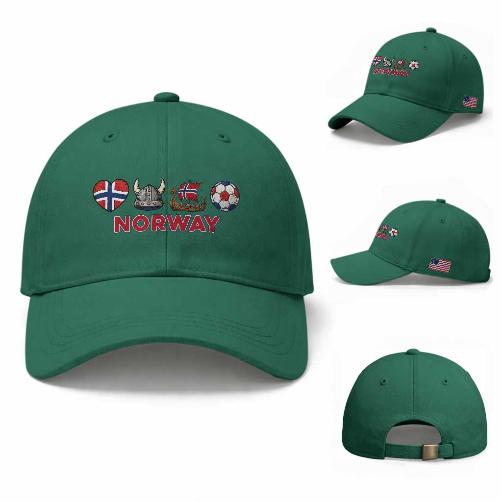 Norwegian Pride Baseball Cap Norway Soccer Football Supporter Gift TS12 Baseball Cap Universal Fit Irish Green Print Your Wear