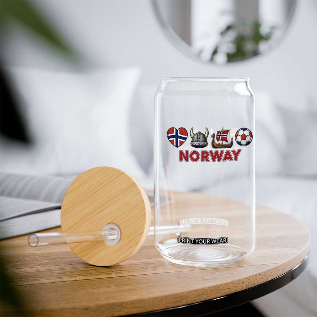Norwegian Pride Glass Can Norway Soccer Football Supporter Gift TS12 Print Your Wear