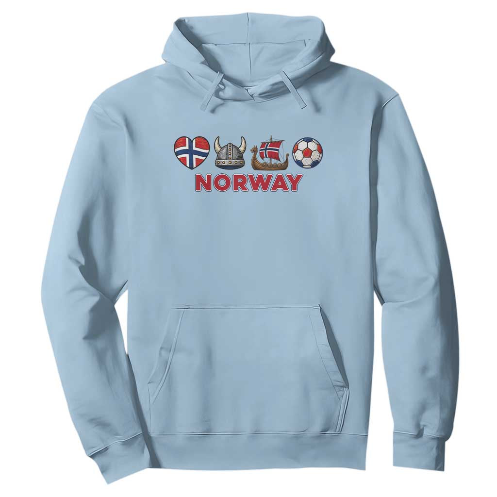 Norwegian Pride Hoodie Norway Soccer Football Supporter Gift TS12 Light Blue Print Your Wear
