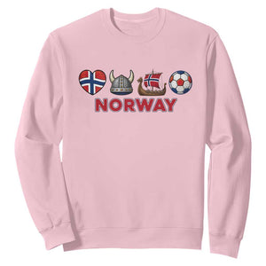 Norwegian Pride Sweatshirt Norway Soccer Football Supporter Gift TS12 Light Pink Print Your Wear