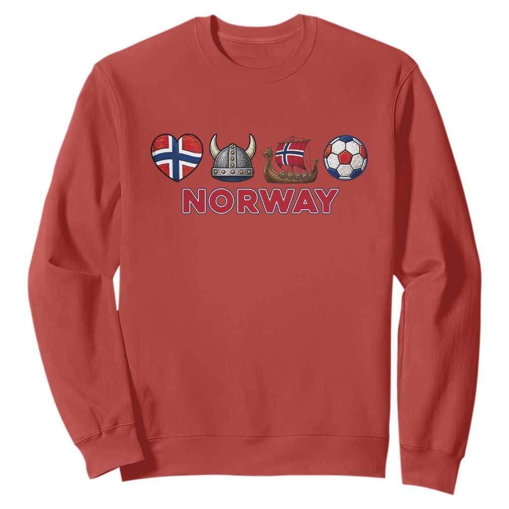 Norwegian Pride Sweatshirt Norway Soccer Football Supporter Gift TS12 Red Print Your Wear