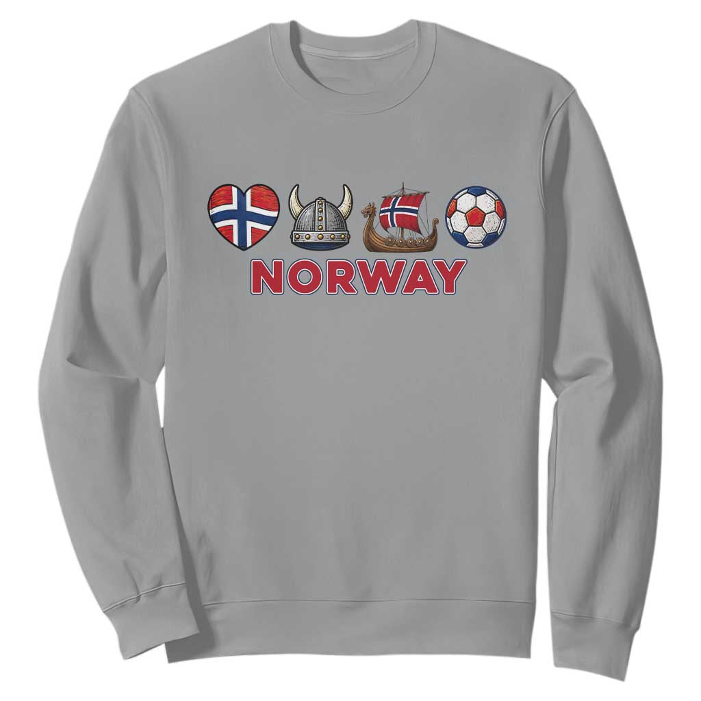 Norwegian Pride Sweatshirt Norway Soccer Football Supporter Gift TS12 Sport Gray Print Your Wear