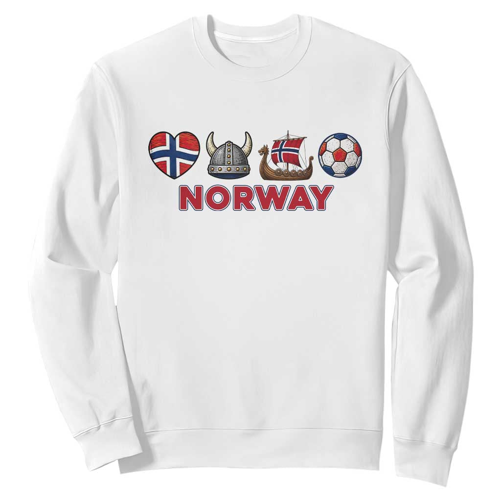 Norwegian Pride Sweatshirt Norway Soccer Football Supporter Gift TS12 White Print Your Wear