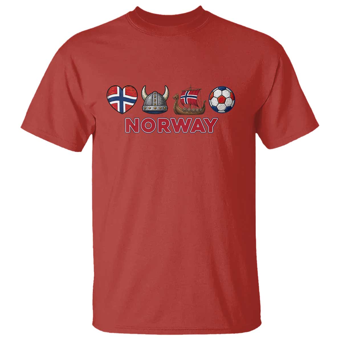 Norwegian Pride T Shirt Norway Soccer Football Supporter Gift TS12 Red Print Your Wear