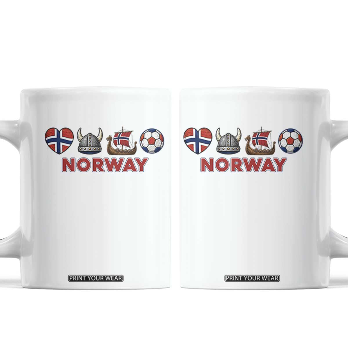 Norwegian Pride Coffee Mug Norway Soccer Football Supporter Gift TS12 White Print Your Wear