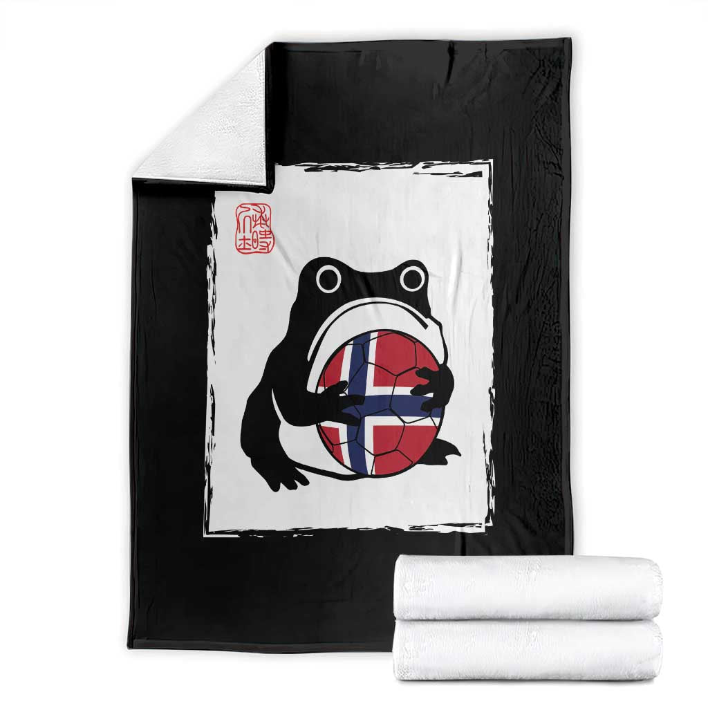 Grumpy Frog Norway Soccer Fan Throw Blanket Japanese Style Match Day TS12 Black Print Your Wear