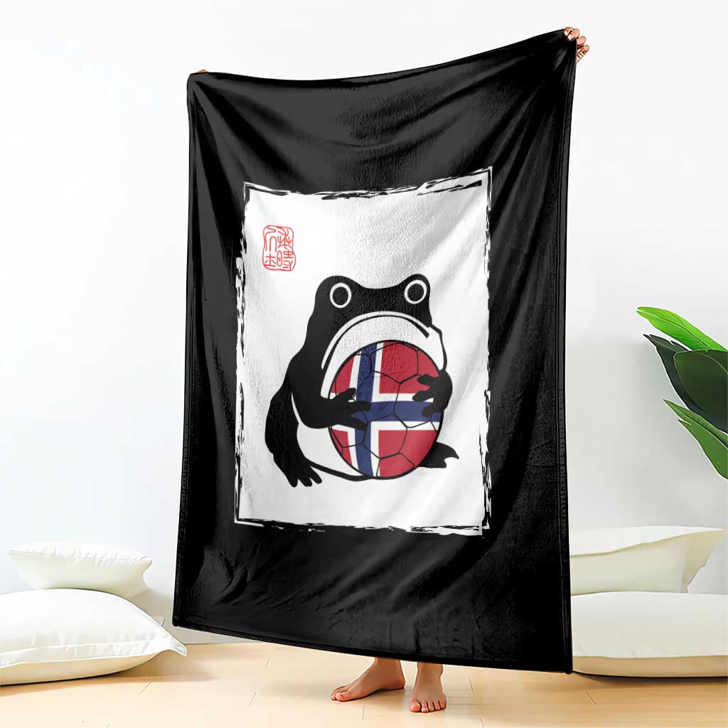 Grumpy Frog Norway Soccer Fan Throw Blanket Japanese Style Match Day TS12 Print Your Wear