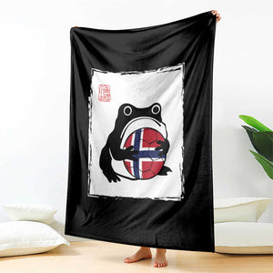 Grumpy Frog Norway Soccer Fan Throw Blanket Japanese Style Match Day TS12 Print Your Wear