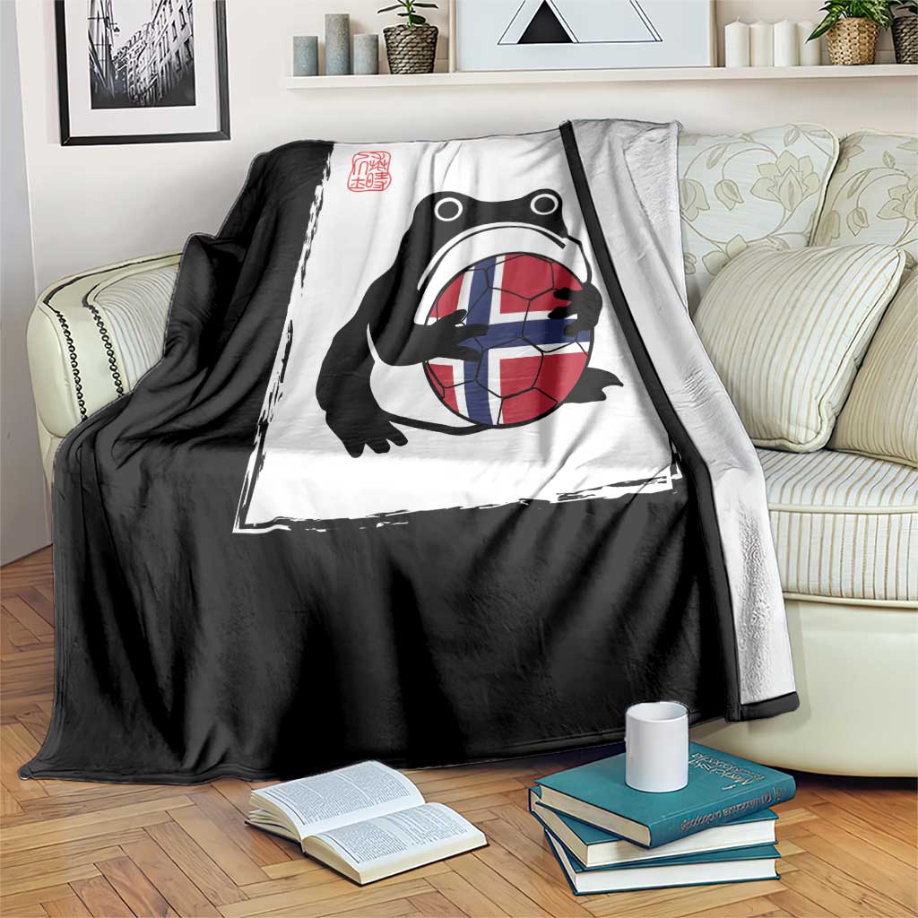 Grumpy Frog Norway Soccer Fan Throw Blanket Japanese Style Match Day TS12 Print Your Wear