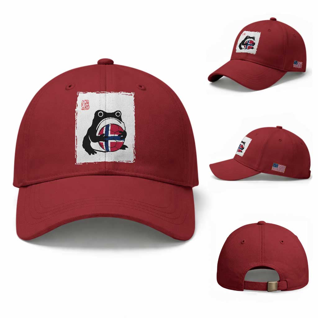 Grumpy Frog Norway Soccer Fan Baseball Cap Japanese Style Match Day TS12 Baseball Cap Universal Fit Cherry Red Print Your Wear