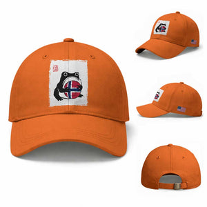 Grumpy Frog Norway Soccer Fan Baseball Cap Japanese Style Match Day TS12 Baseball Cap Universal Fit Orange Print Your Wear
