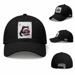 Grumpy Frog Norway Soccer Fan Baseball Cap Japanese Style Match Day TS12 Baseball Cap Universal Fit Black Print Your Wear