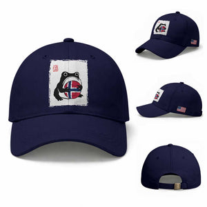 Grumpy Frog Norway Soccer Fan Baseball Cap Japanese Style Match Day TS12 Baseball Cap Universal Fit Dark Blue Print Your Wear