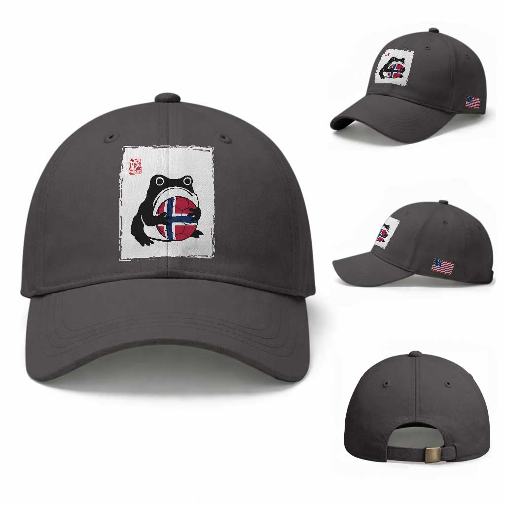 Grumpy Frog Norway Soccer Fan Baseball Cap Japanese Style Match Day TS12 Baseball Cap Universal Fit Dark Gray Print Your Wear