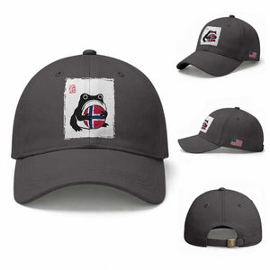 Grumpy Frog Norway Soccer Fan Baseball Cap Japanese Style Match Day TS12 Baseball Cap Universal Fit Dark Gray Print Your Wear