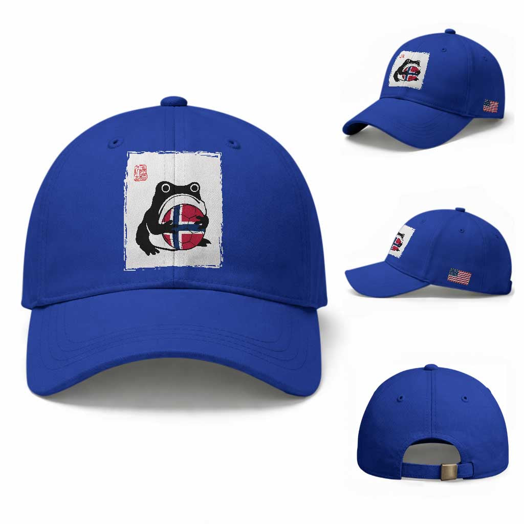 Grumpy Frog Norway Soccer Fan Baseball Cap Japanese Style Match Day TS12 Baseball Cap Universal Fit Royal Blue Print Your Wear