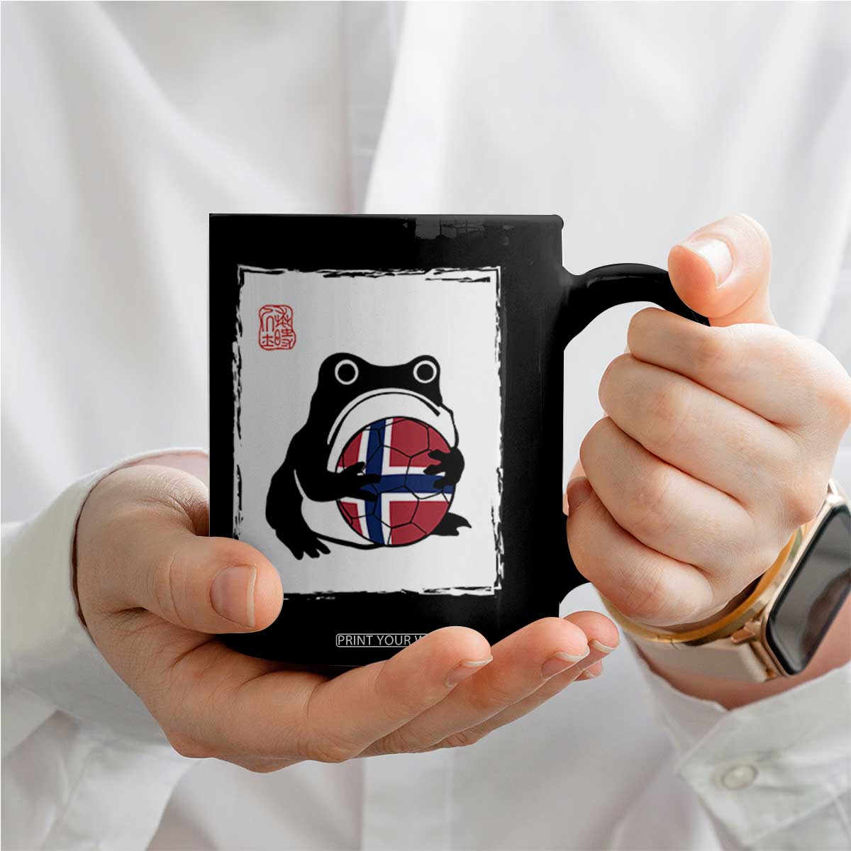 Grumpy Frog Norway Soccer Fan Coffee Mug Japanese Style Match Day TS12 Print Your Wear