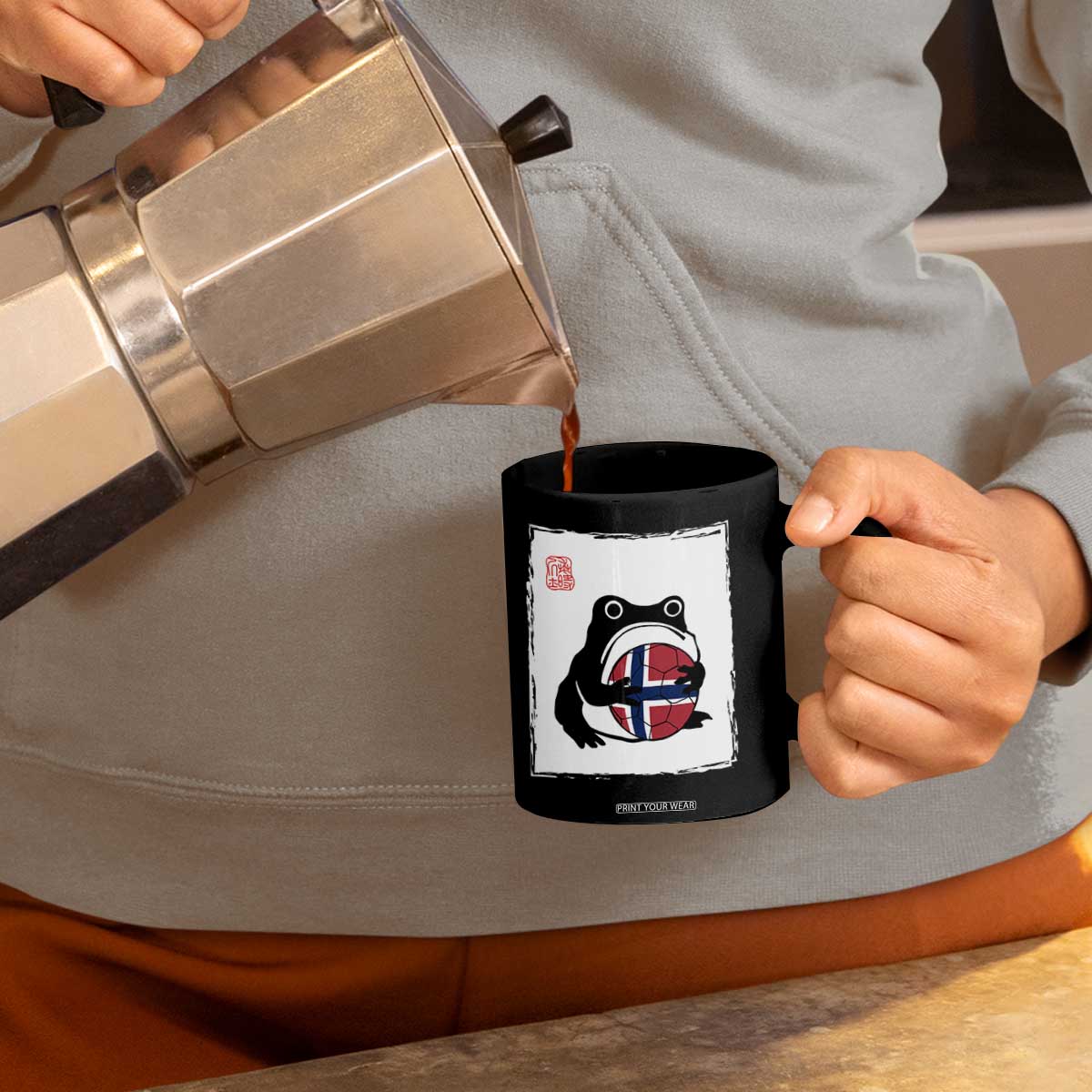 Grumpy Frog Norway Soccer Fan Coffee Mug Japanese Style Match Day TS12 Print Your Wear