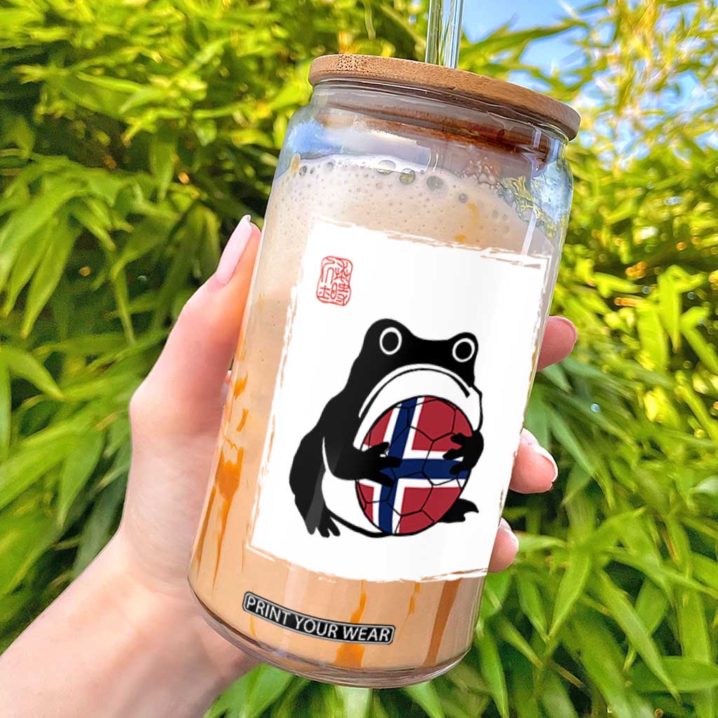 Grumpy Frog Norway Soccer Fan Glass Can Japanese Style Match Day TS12 Black Print Your Wear