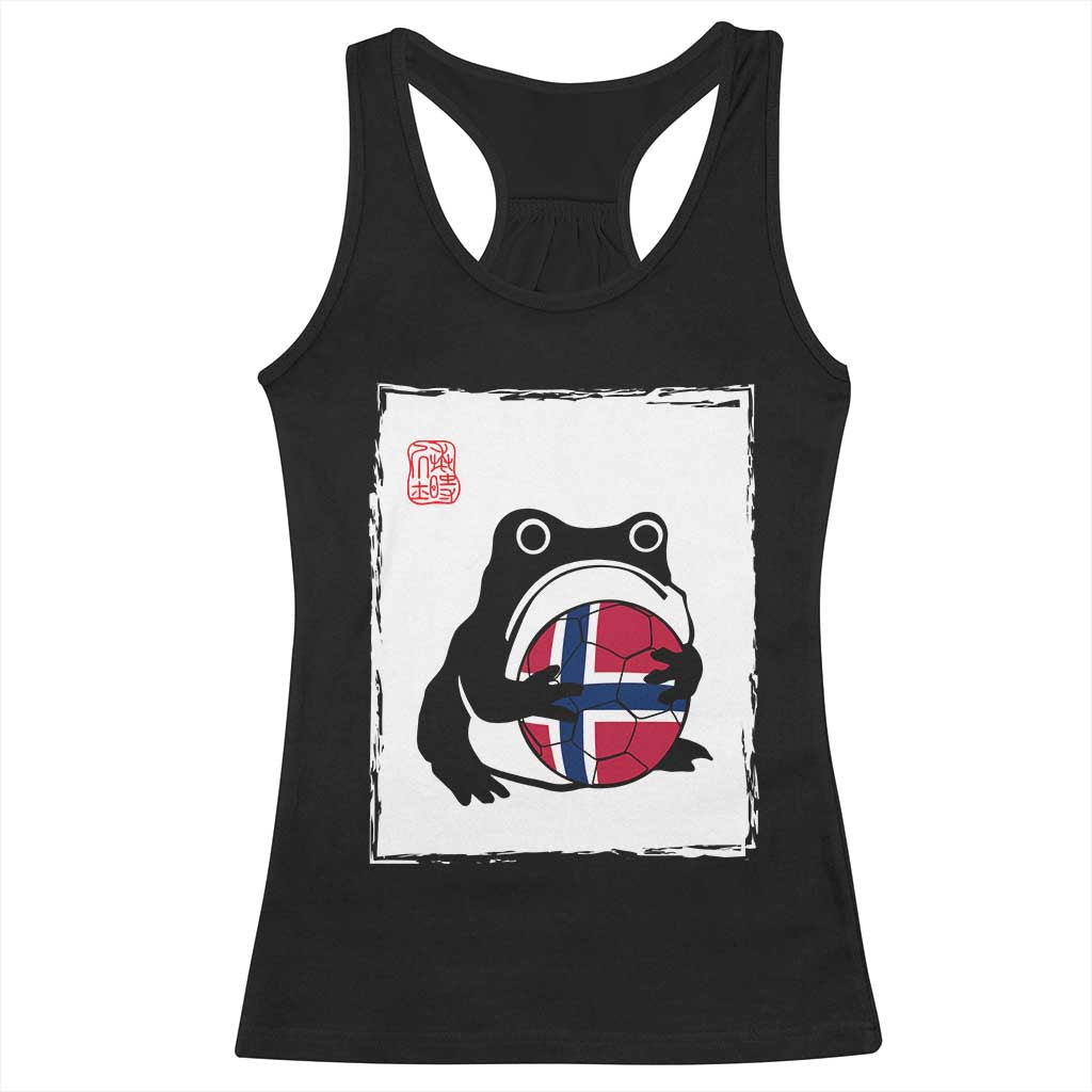 Grumpy Frog Norway Soccer Fan Racerback Tank Top Japanese Style Match Day TS12 Black Print Your Wear